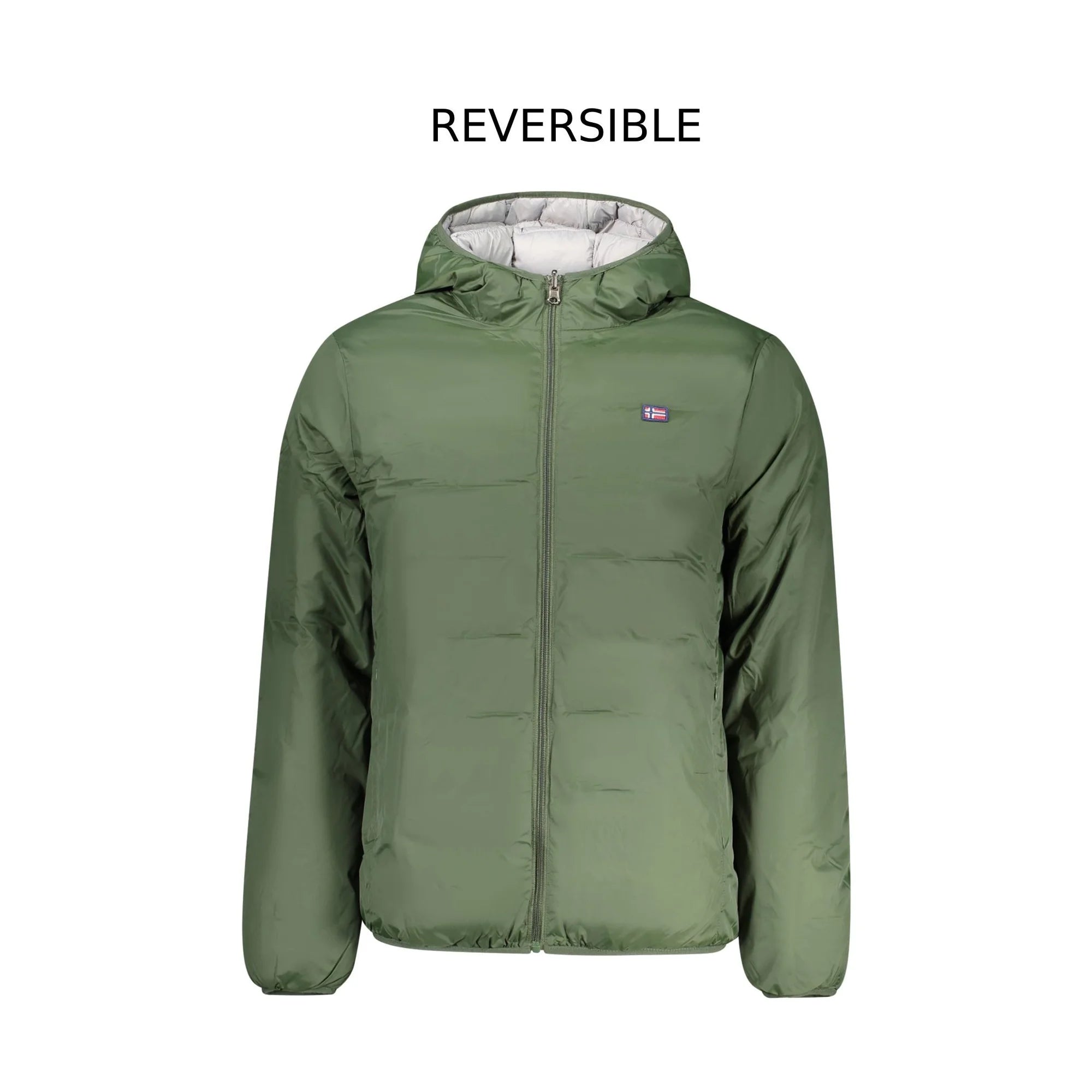Norway 1963 Giubbotto Uomo Verde Cappuccio Reversibile Logo Giubbotti e Giacche - foto prodotto